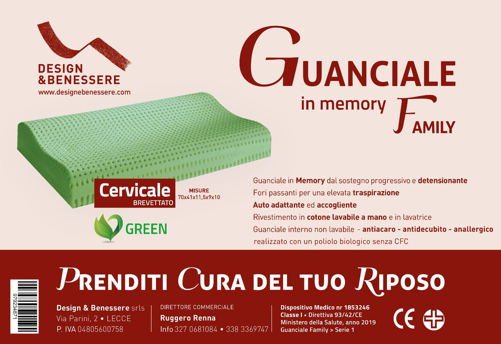 Cuscino Modello Cervicale D.M. di Classe I  n° 1853246